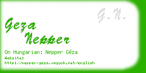 geza nepper business card